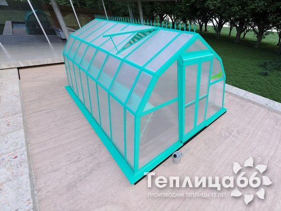 Теплица Рада Байкал из поликарбоната, ширина 3 метра